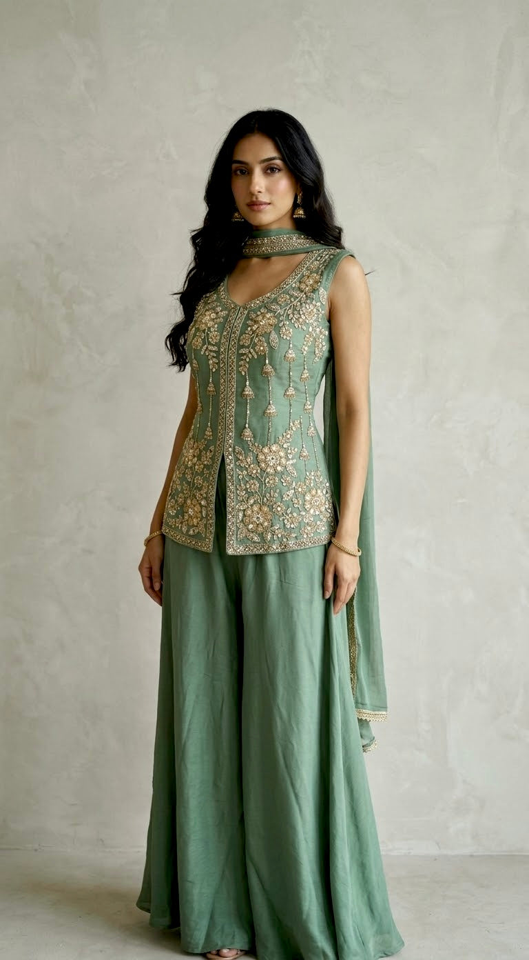 Designer sharara set with choker style duptta SF623