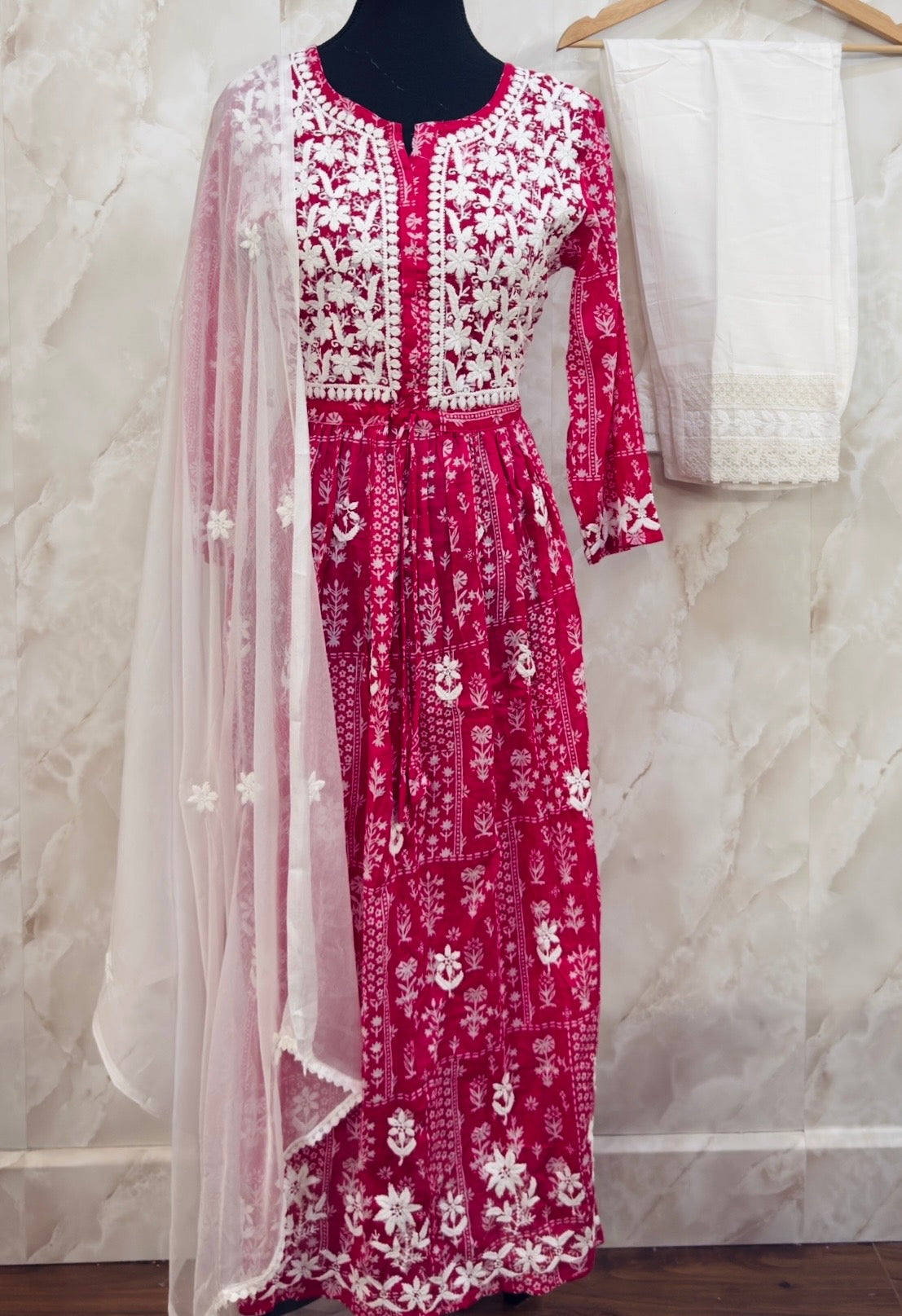 Pure cotton thread work suit