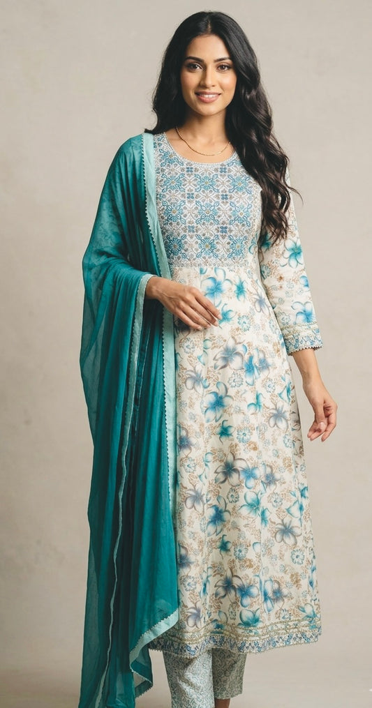 Rayon anarkali suit