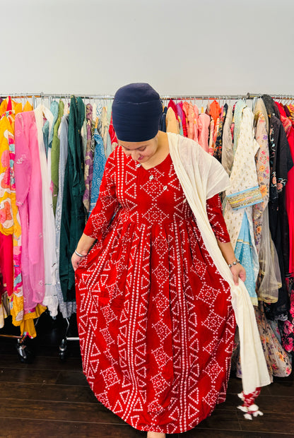 Rayon frock with duptta