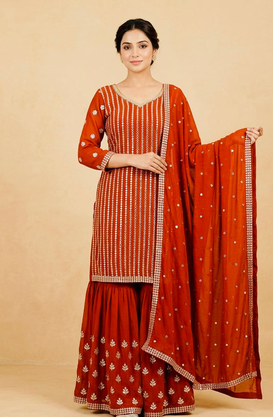 Georgette party wear garara suit