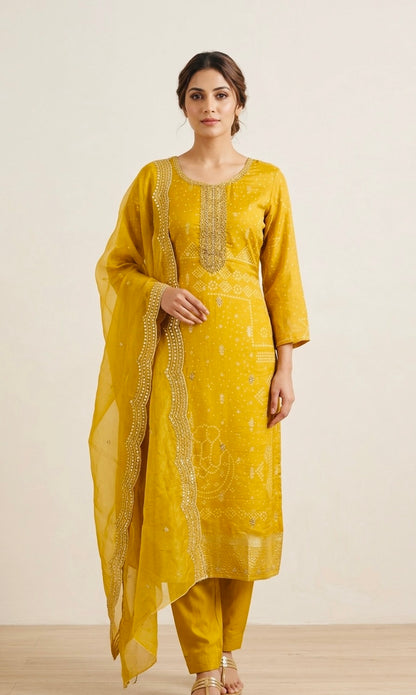 Soft organza banarasi suit