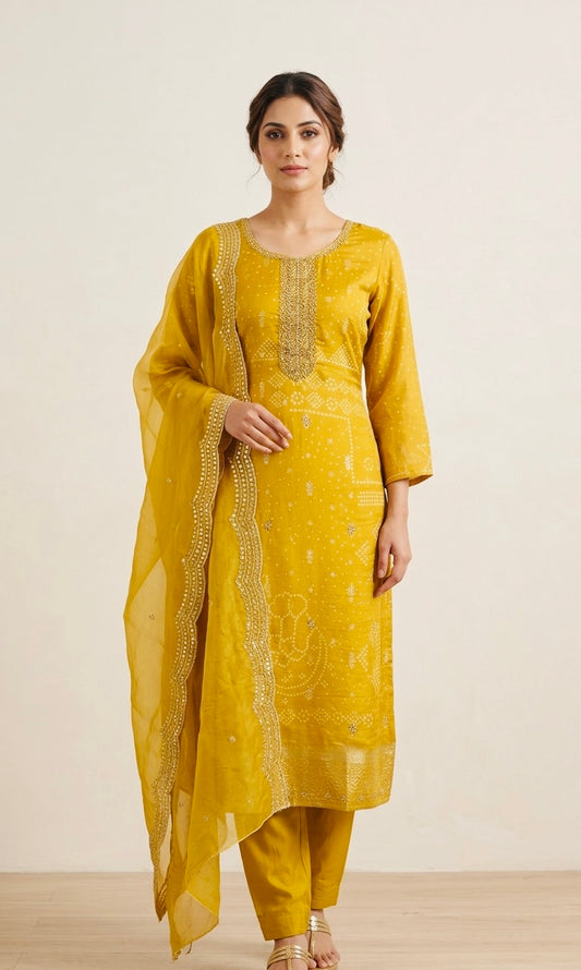 Soft organza banarasi suit