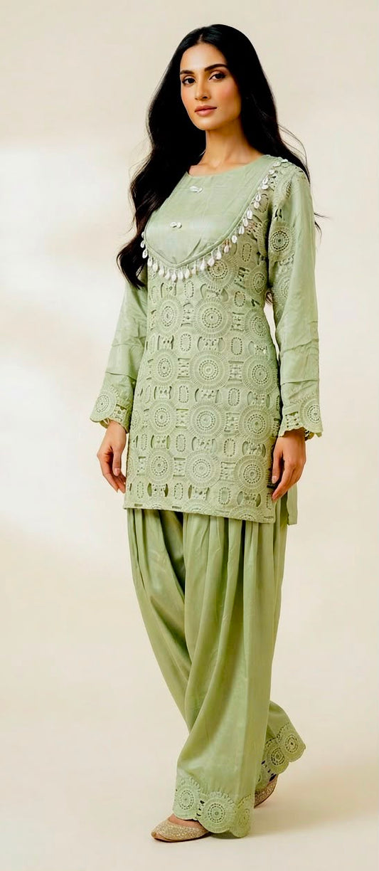 Pure crepe farshi salwar suit SF469