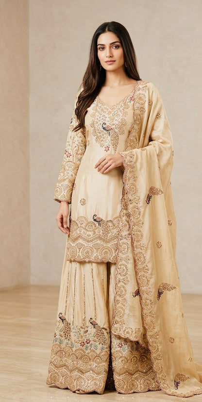 Heavy party wear sharara suit SF481