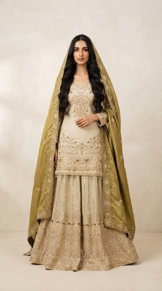 Beautiful heavy sharara suit SF598