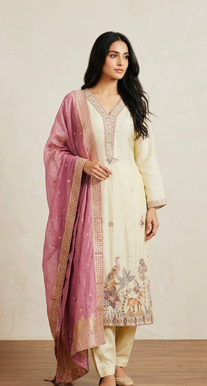 Shimmer silk pant suit SF506