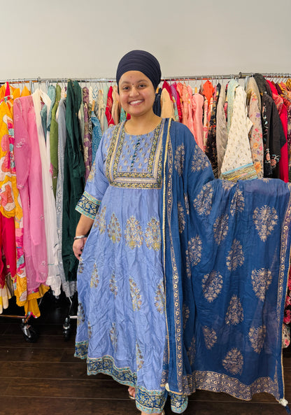 Anarkali with cotton duptta