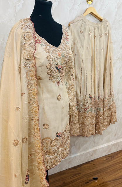 Heavy party wear sharara suit SF481