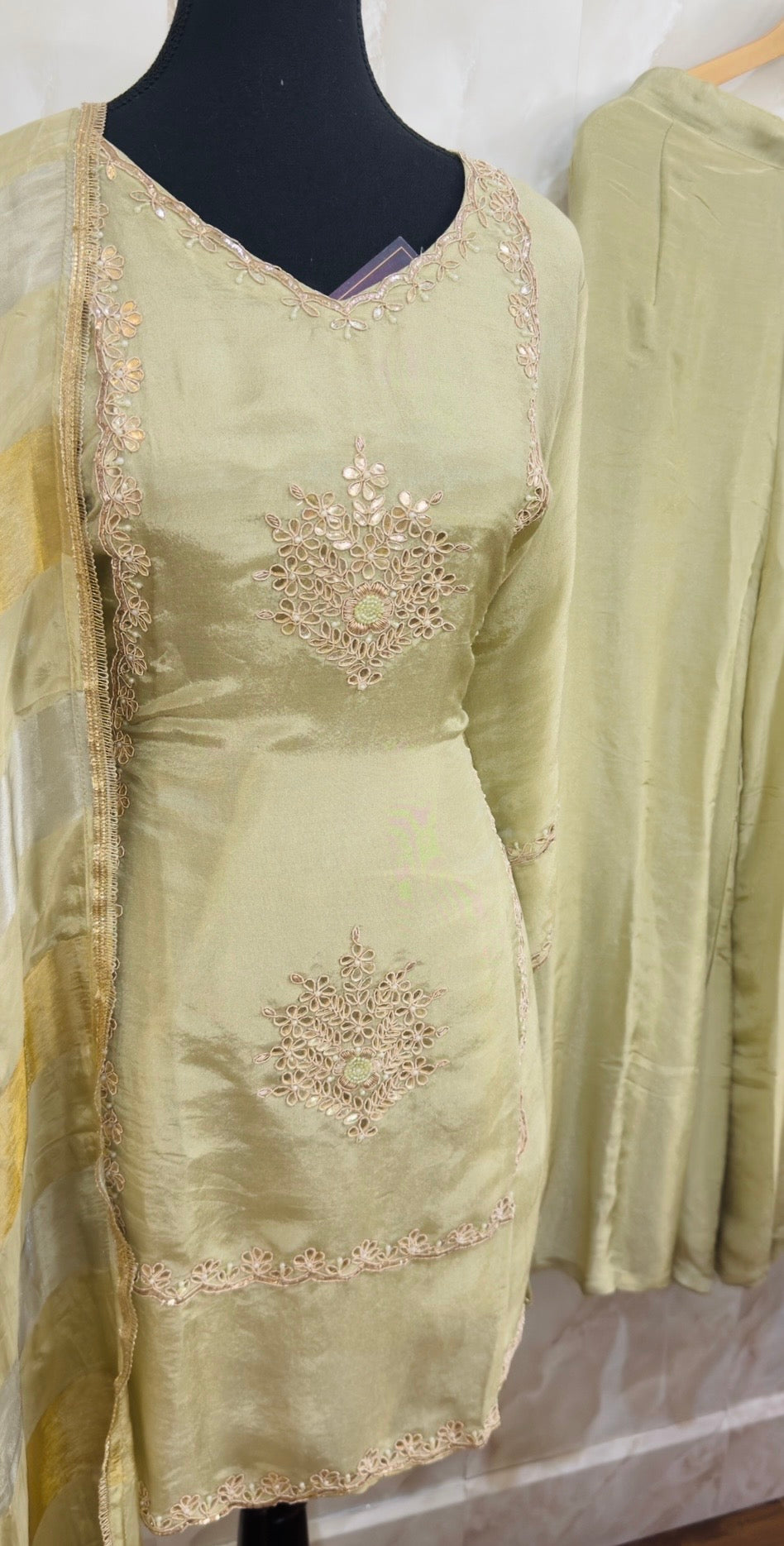 Pure shimmer silk sharara suit SF444