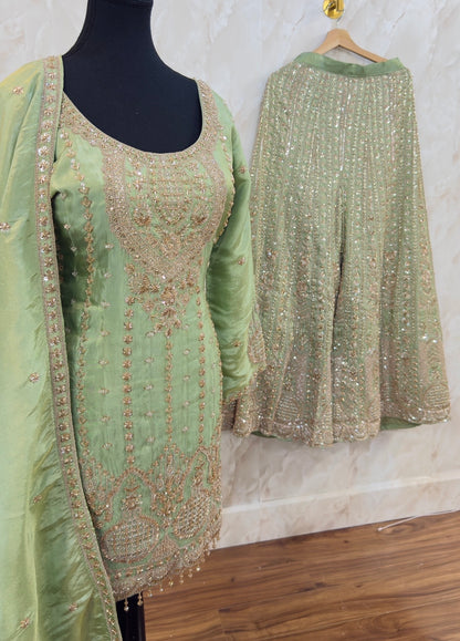 Fully heavy sharara suit SF519