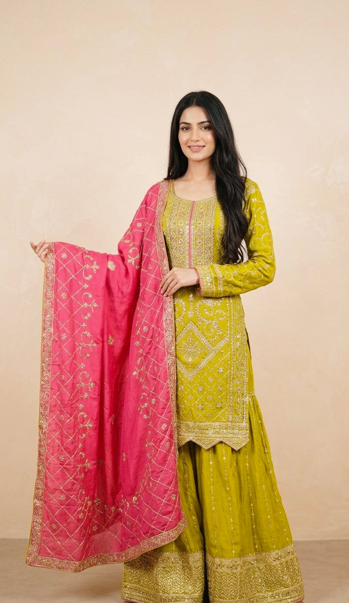 Beautiful party wear sharara suit