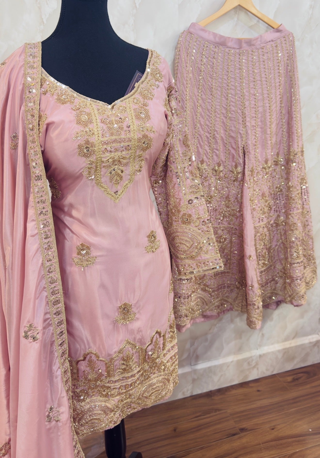 Fully heavy party wear sharara suit SF482