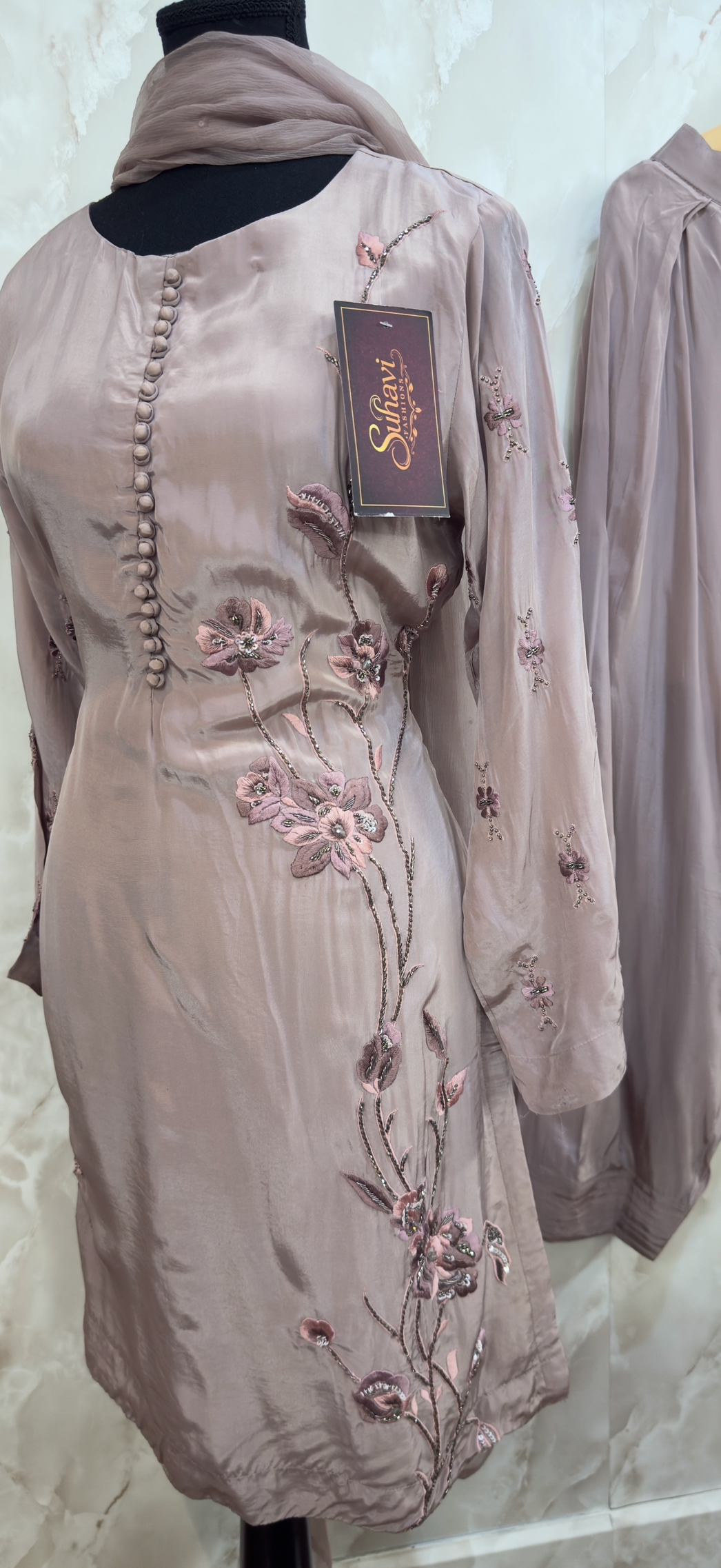 Pure crepe farshi salwar suit SF420