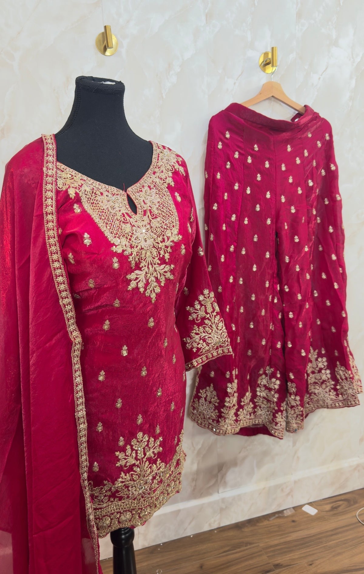 Beautiful embroidered sharara suit SF682
