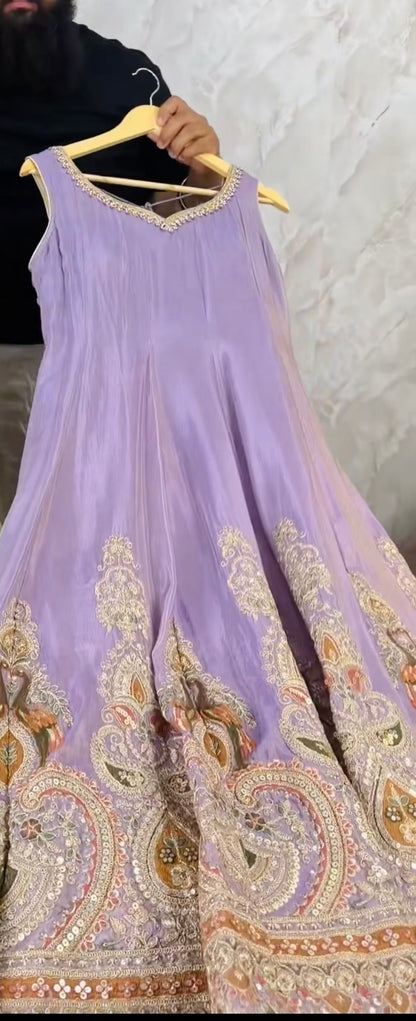 Shimmer silk anarkali suit SF501