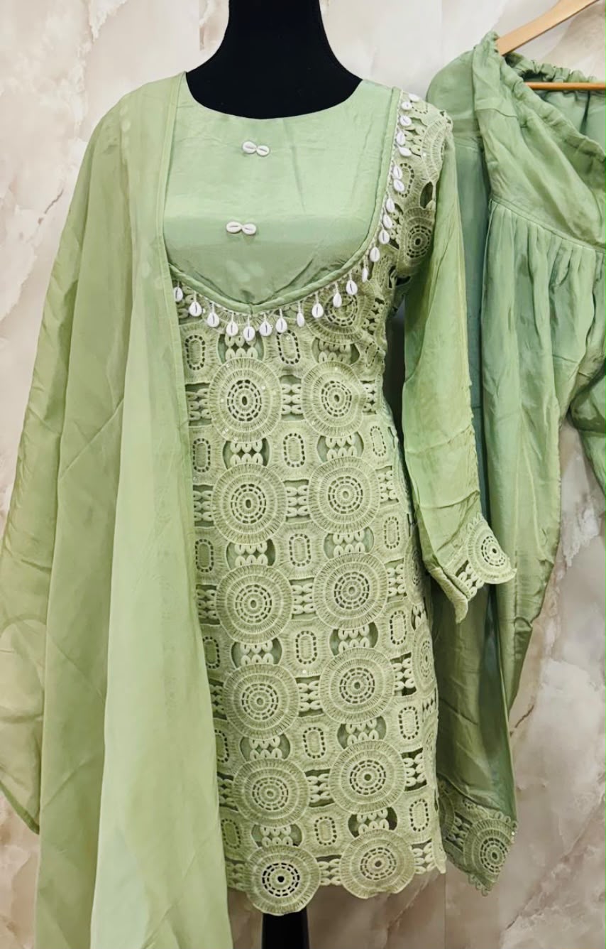 Pure crepe farshi salwar suit SF469
