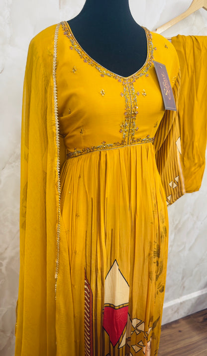 Beautiful pure fabric frock suit SF457