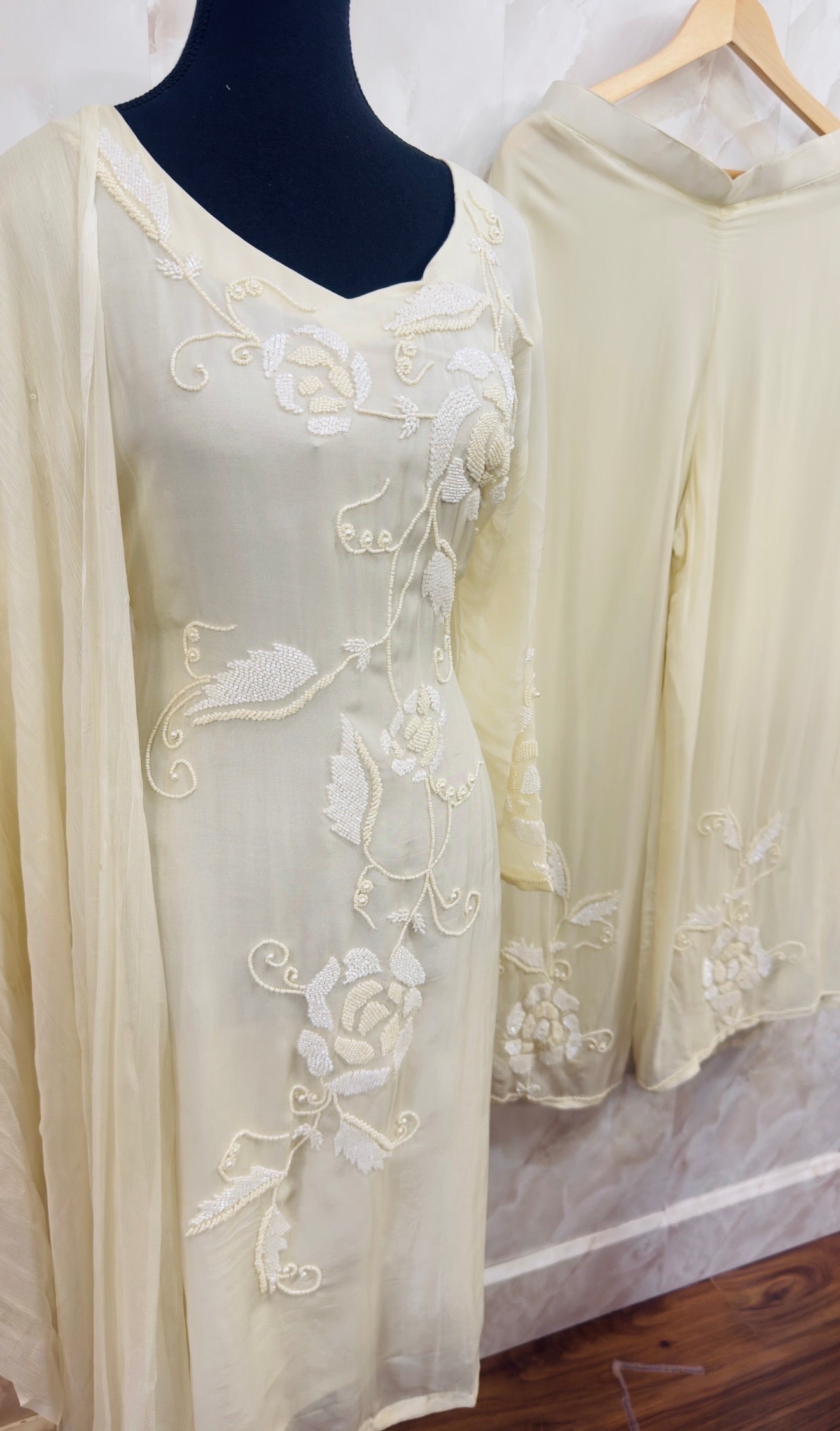 Pure organza handwork plazzo suit SF448