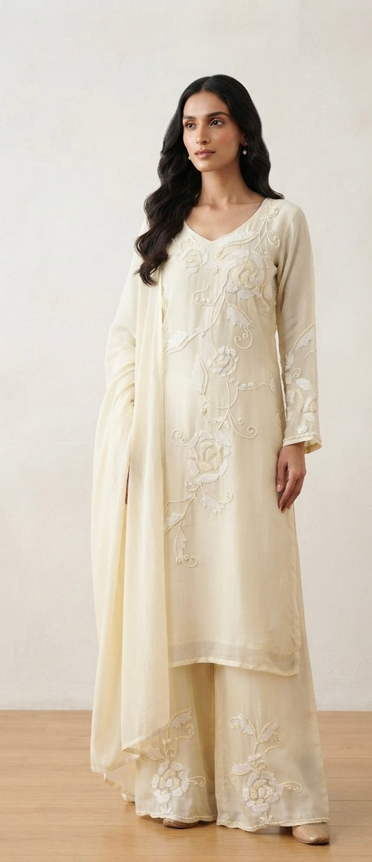 Pure organza handwork plazzo suit SF448