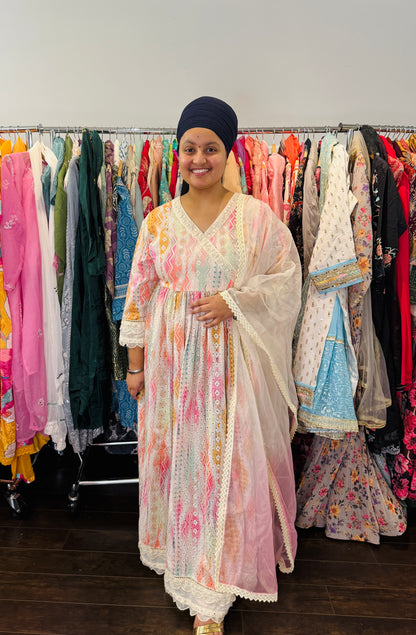 Pure cotton frock with duptta