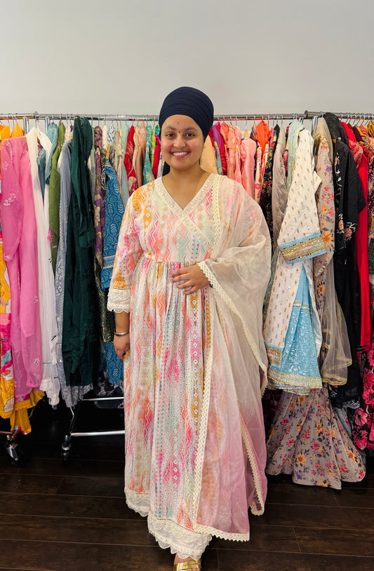 Pure cotton frock with duptta