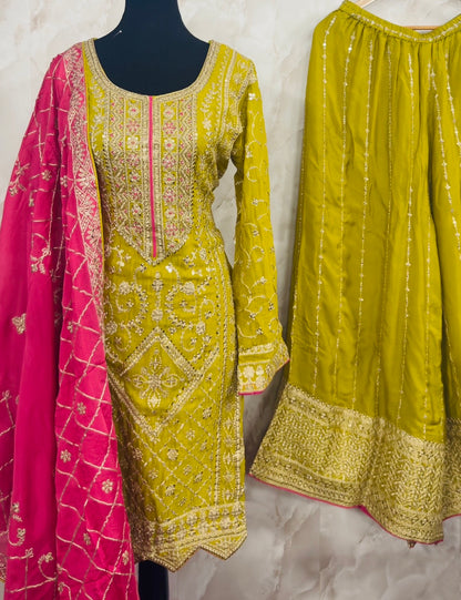 Beautiful party wear sharara suit