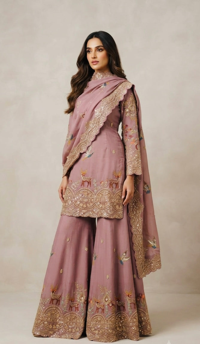 Heavy party wear sharara suit