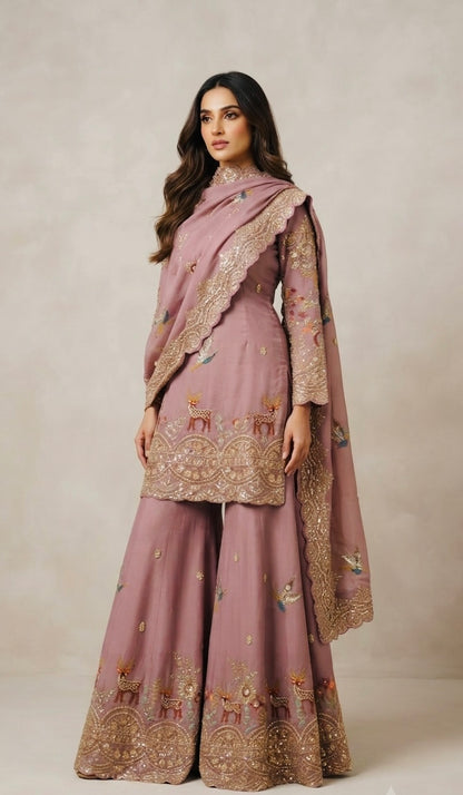 Heavy party wear sharara suit