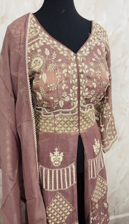 Front slit anarkali with skirt
