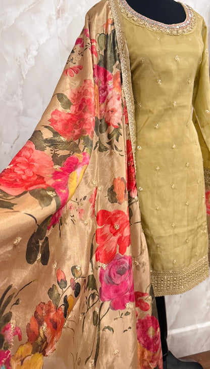 Embroidered Sharara suit