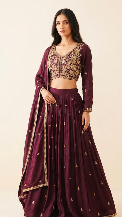 Beautiful embroidered lehnga SF608