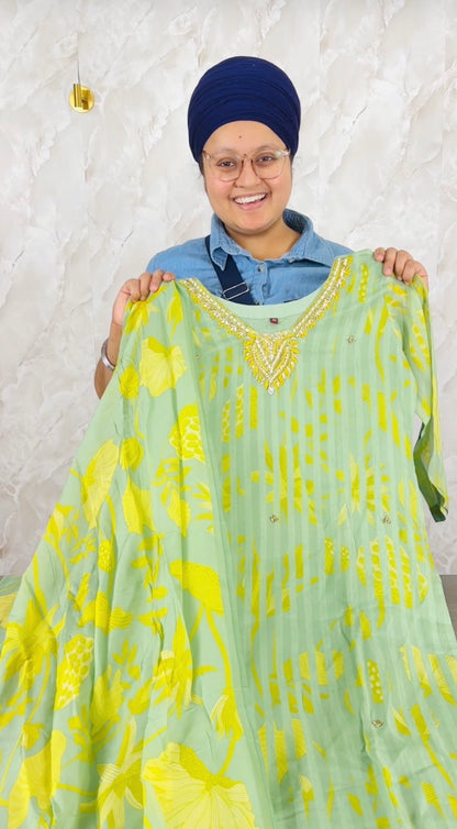 Pure organza pant suit