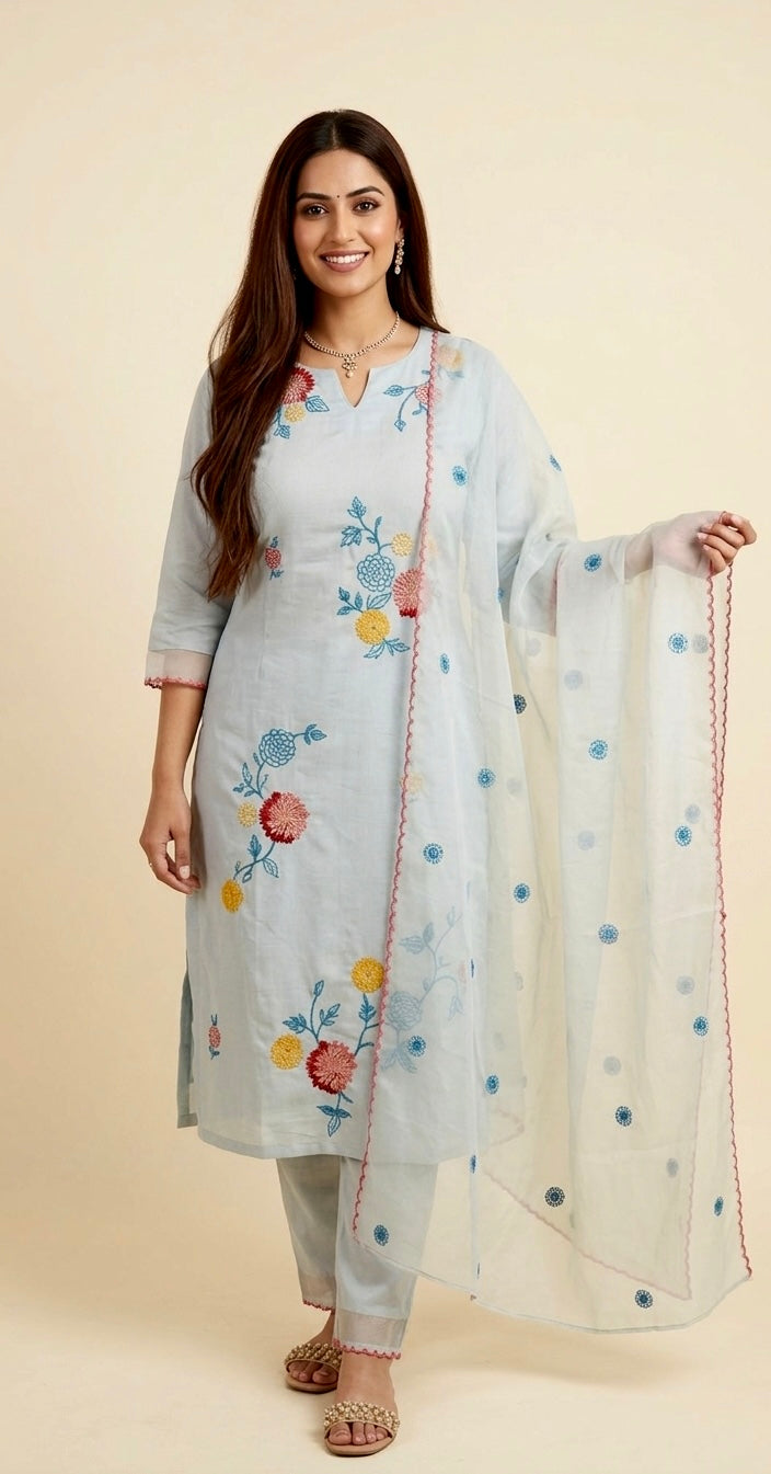 Cotton silk suit