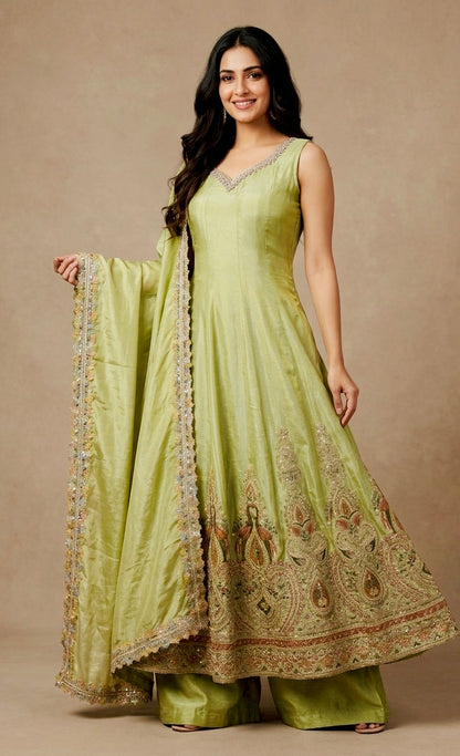 Shimmer silk anarkali suit SF501
