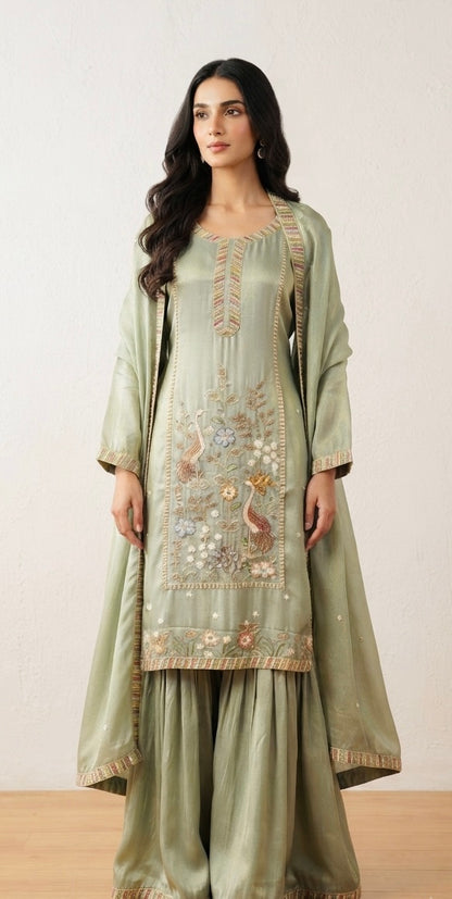 Shimmer silk garara suit SF464