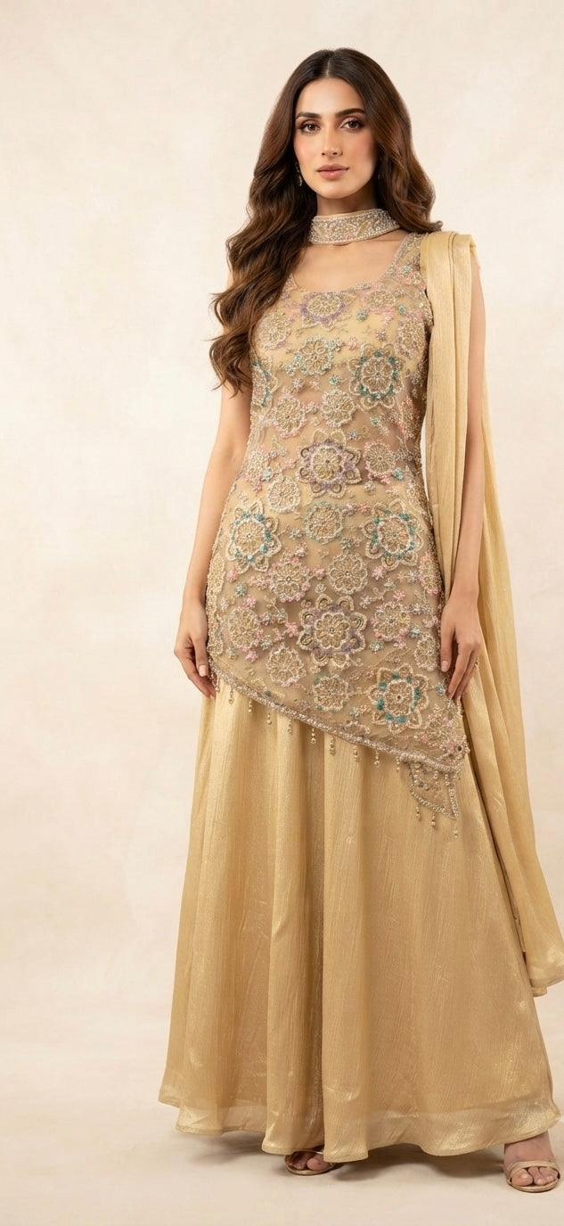 Designer sharara suit with choker style duptta SF472