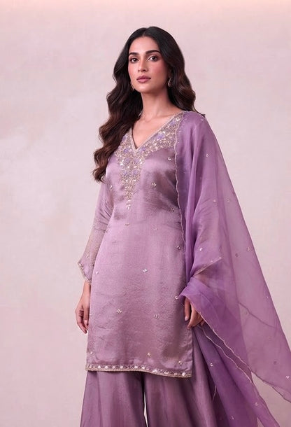 Shimmer silk plazzo suit SF609