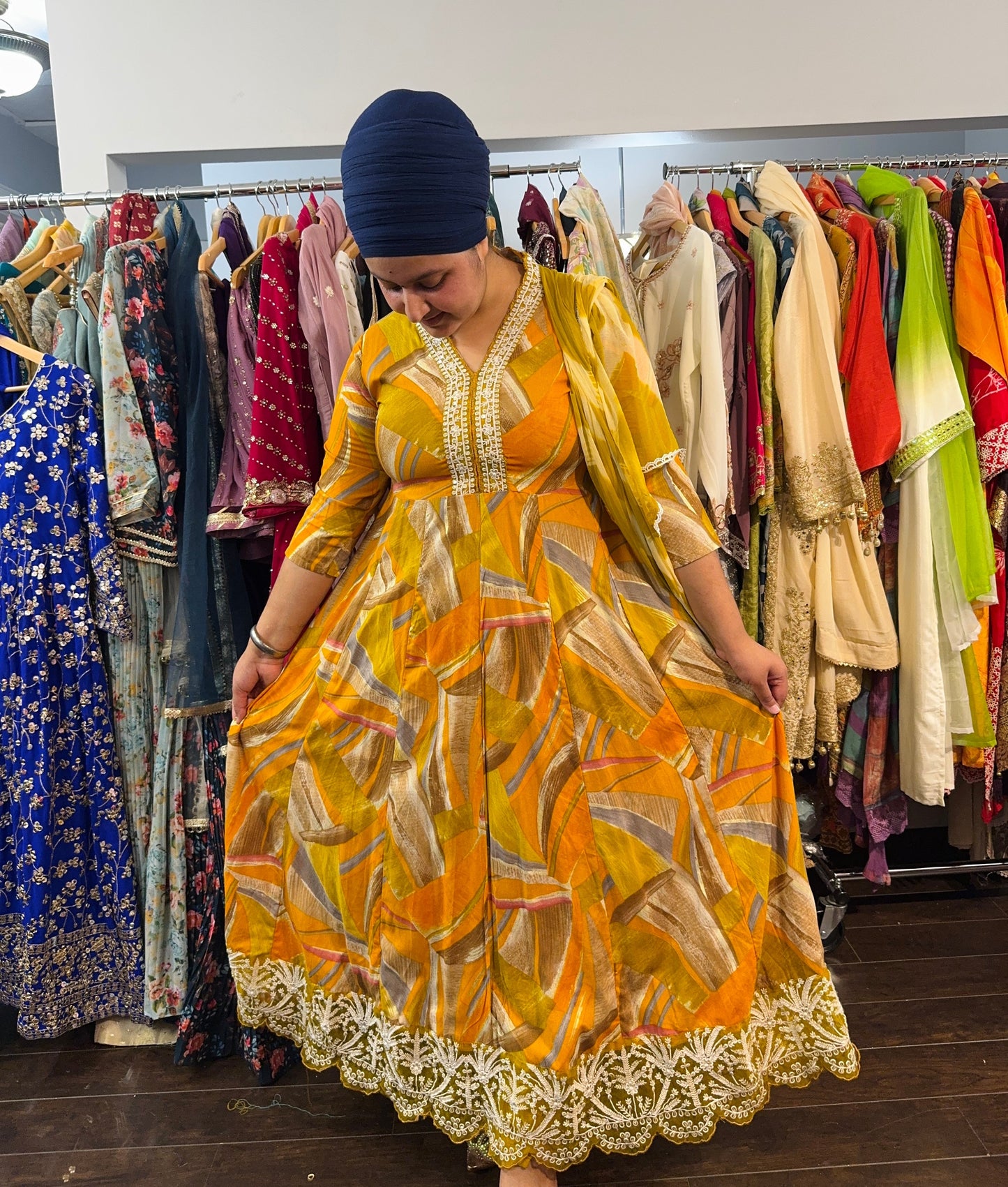 Rayon anarkali suit