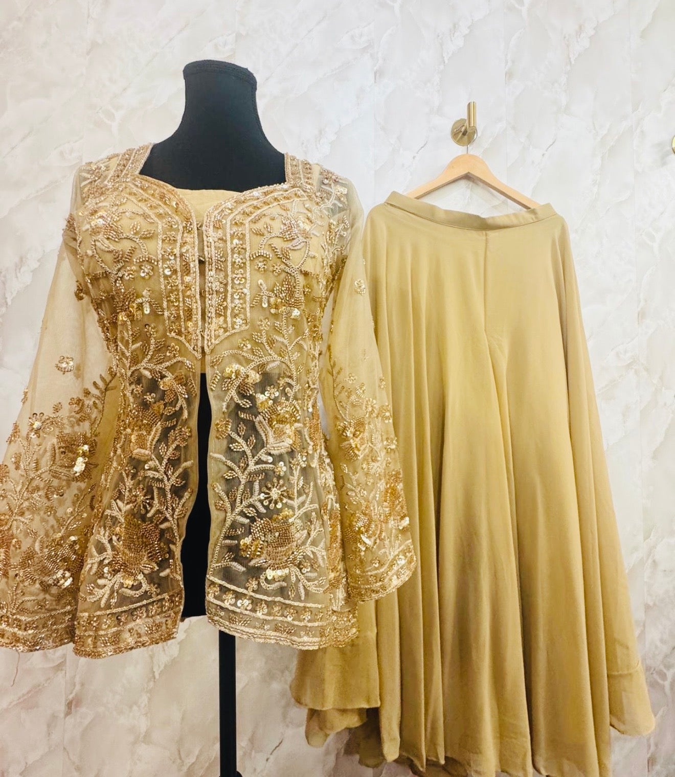 Designer peplum style sharara set SF478