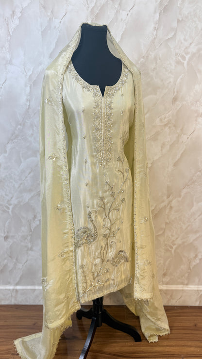 Shimmer silk handwork suit