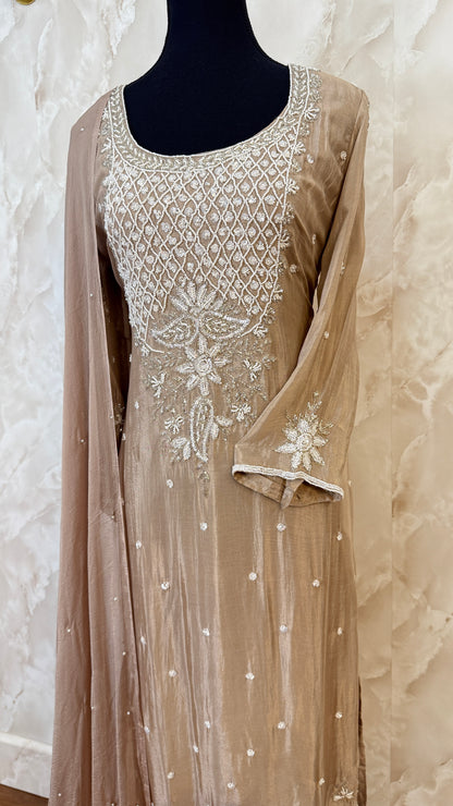 Pure chinnon plazo suit