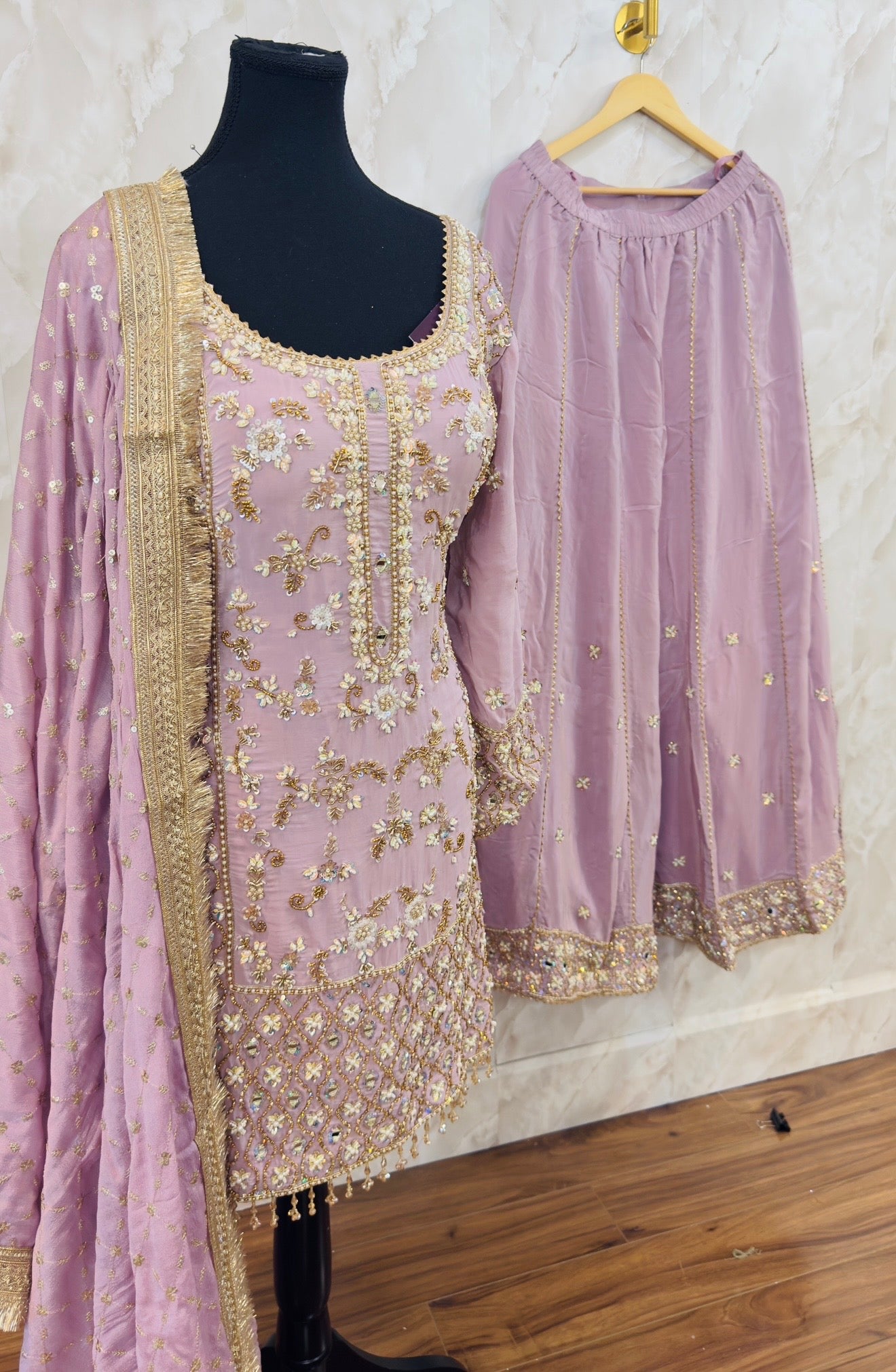 Crepe heavy sharara suit SF511