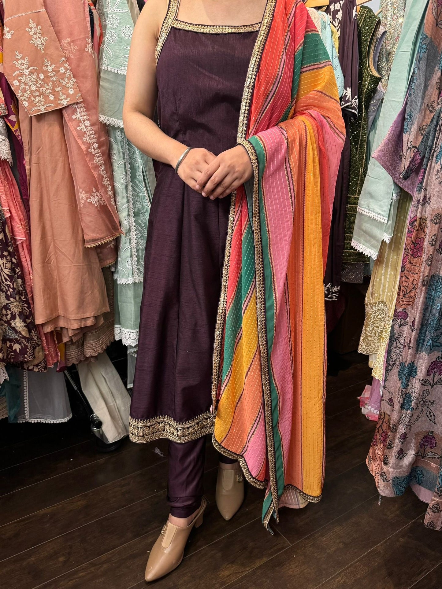 Anarkali suit with leggings