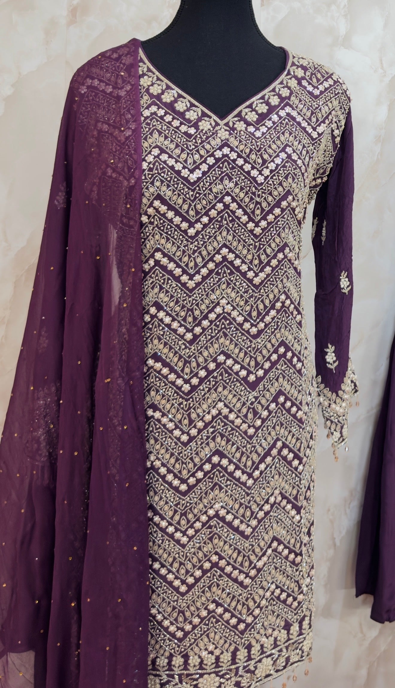Pure crepe heavy party wear garara suit