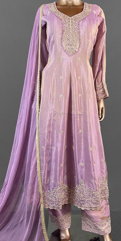 Shimmer silk anarkali