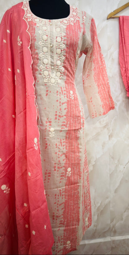 Pure cotton thread work suit