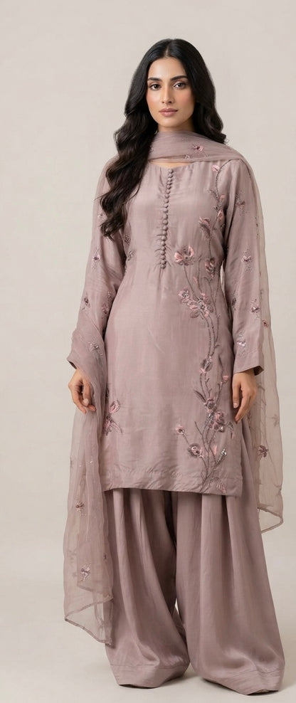 Pure crepe farshi salwar suit SF420