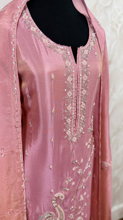 Shimmer tissue hand work suit