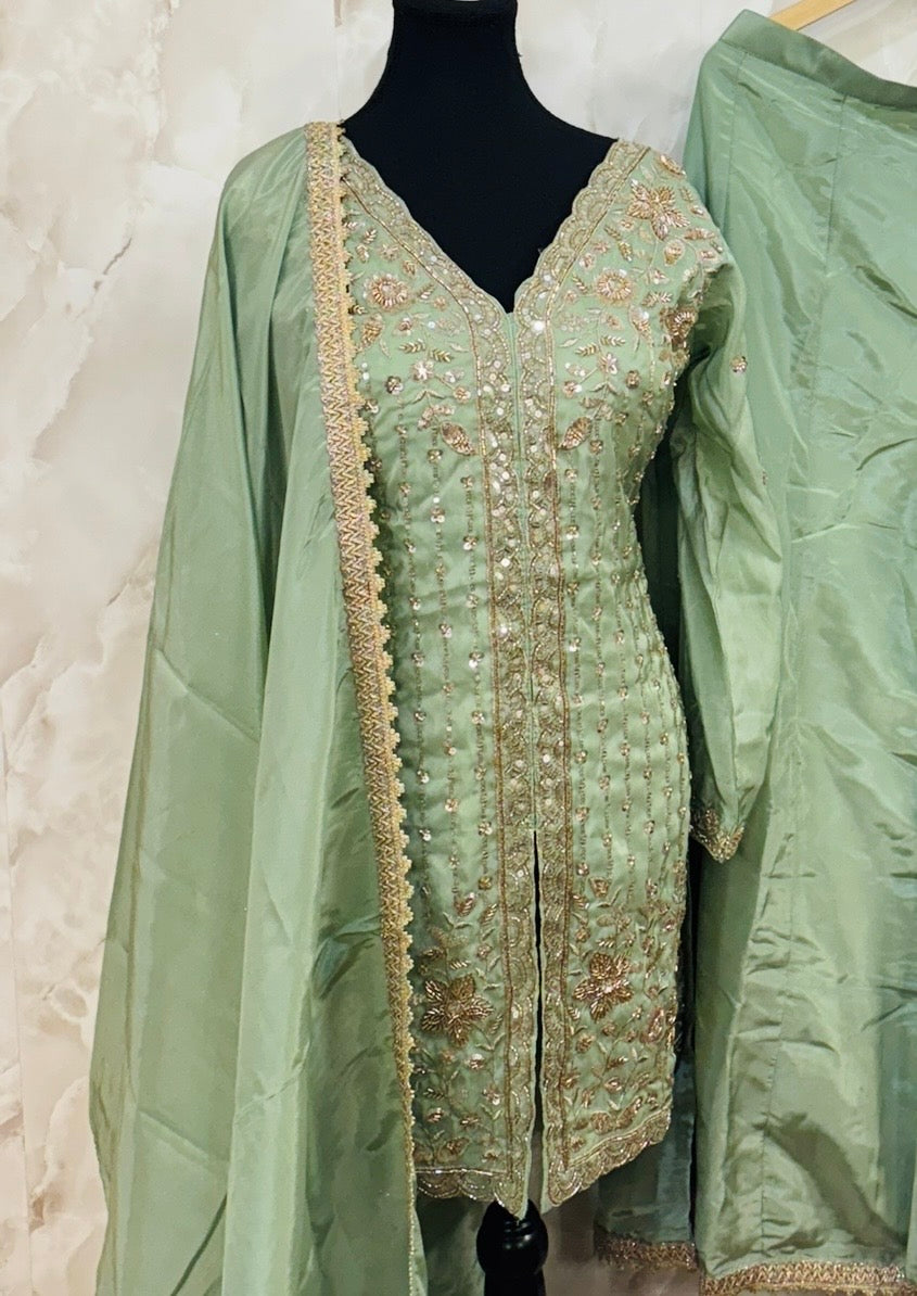Crepe party wear sharara suit SF450